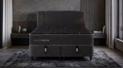 Black Nova Mattress, Base and Headboard Set
